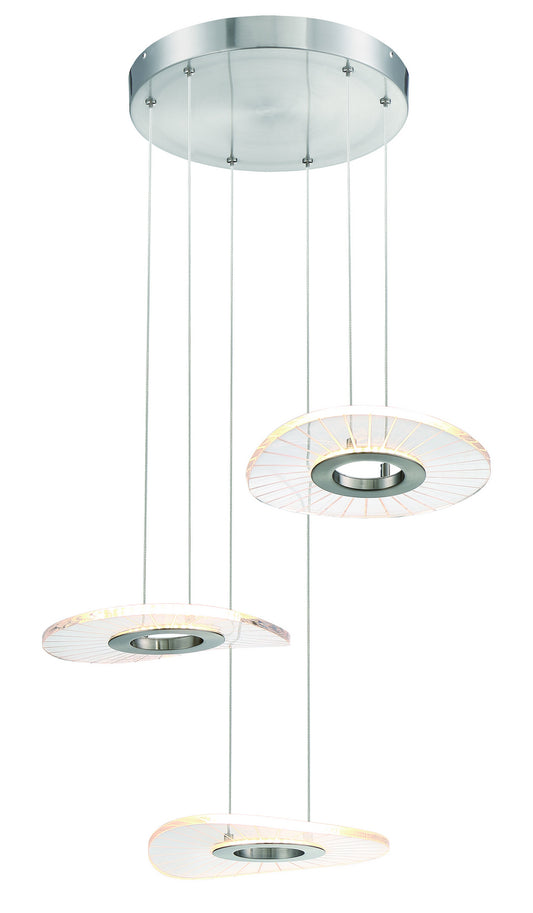 Light Ray LED Pendant in Brushed Nickel