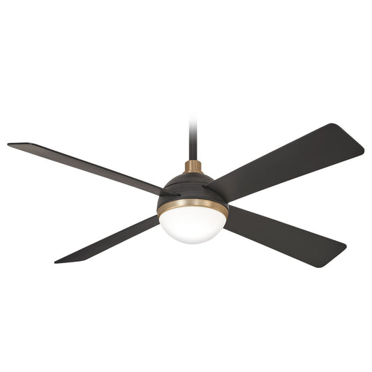 Orb 54" Ceiling Fan in Brushed Carbon With Soft Brass