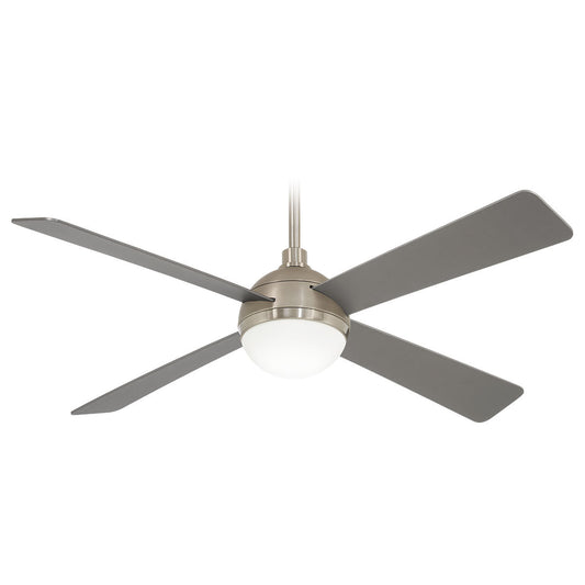 Orb 54" Ceiling Fan in Brushed Steel With Brushed Nickel