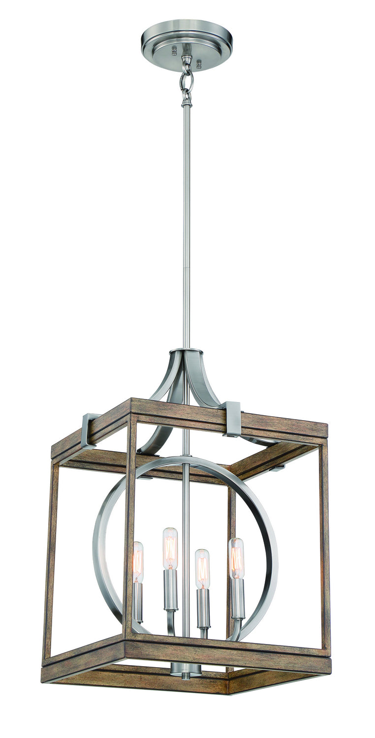 Country Estates Four Light Pendant in Brush Nickel
