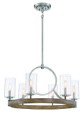 Country Estates Six Light Chandelier in Brush Nickel