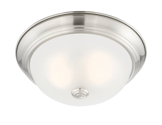 Decorative Flushmount Two Light Flushmount in Satin Platinum