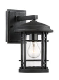 Barrister One Light Wall Lantern in Weathered Pewter