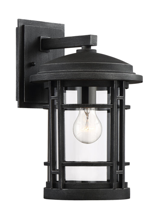 Barrister One Light Wall Lantern in Weathered Pewter
