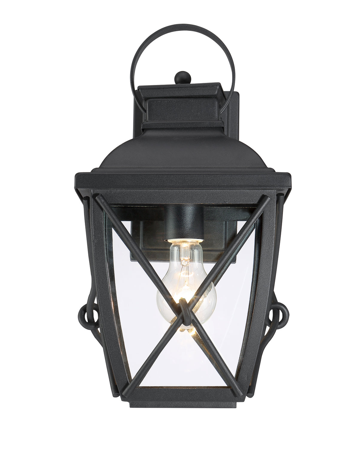 Belmont One Light Wall Lantern in Black