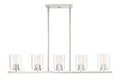 Liam Five Light Island Pendant in Platinum (Satin)
