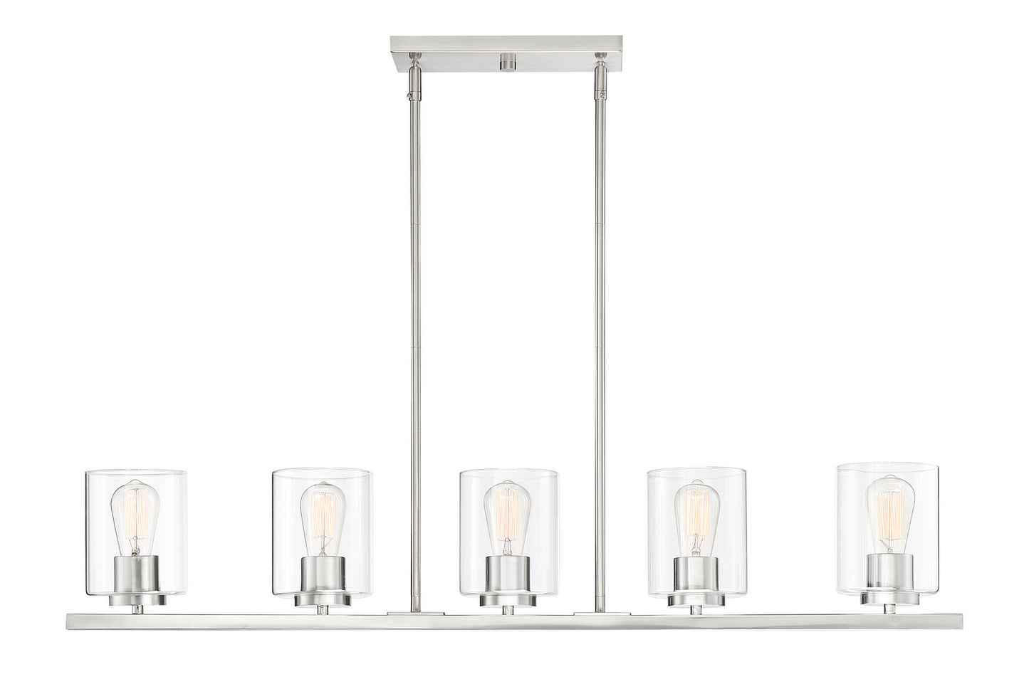 Liam Five Light Island Pendant in Platinum (Satin)