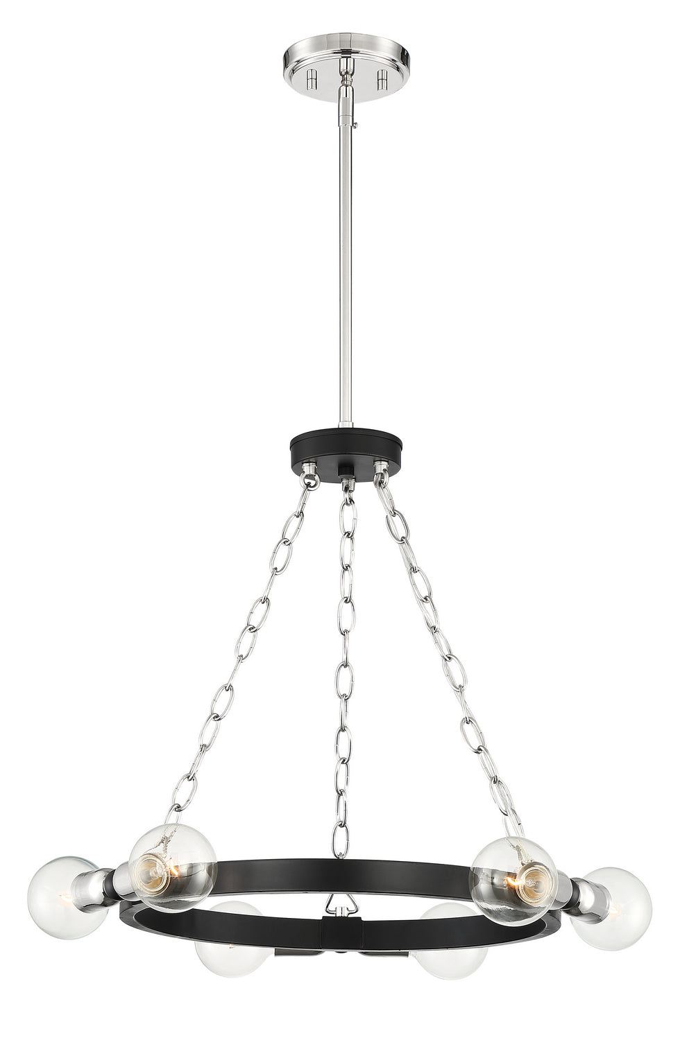 Huxton Six Light Chandelier in Black