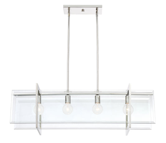 Ethan Four Light Island Chandelier in Polished Nickel