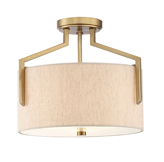 Elara Three Light Semi-Flush Mount in Gold (Brushed)