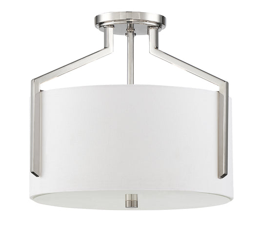 Elara Three Light Semi-Flush Mount in Nickel (Polished)