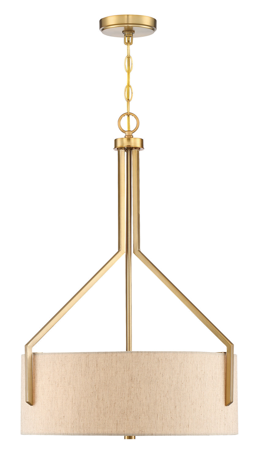 Elara Three Light Pendant in Gold (Brushed)