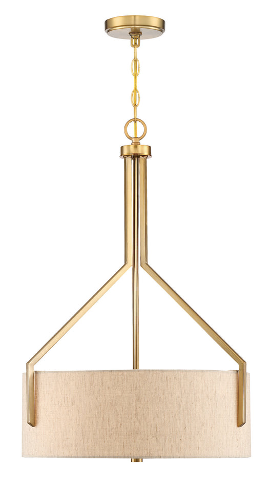 Elara Three Light Pendant in Gold (Brushed)