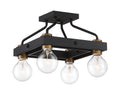 Ravella Four Light Semi-Flush Mount in Black