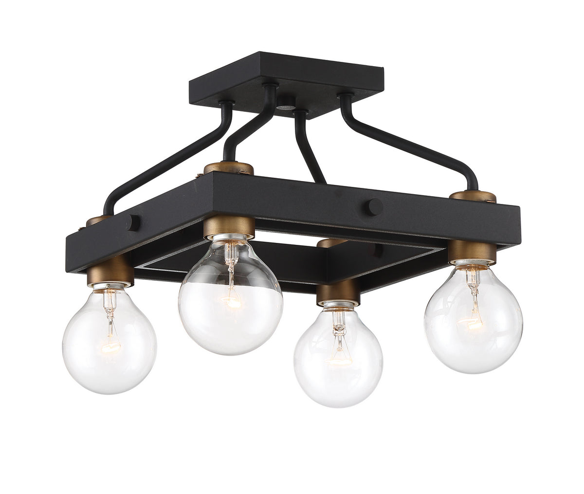Ravella Four Light Semi-Flush Mount in Black
