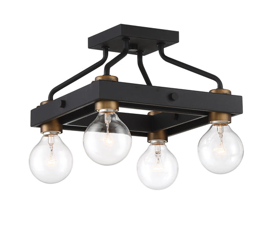 Ravella Four Light Semi-Flush Mount in Black