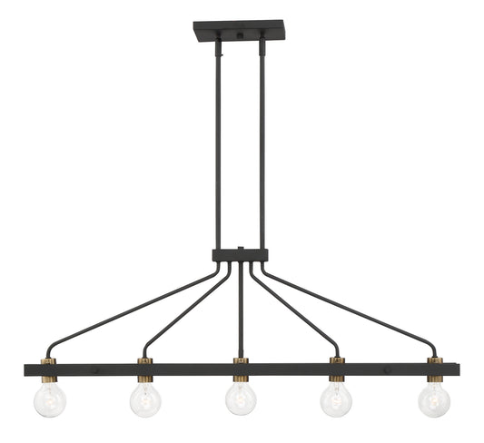 Ravella Five Light Island Chandelier in Black