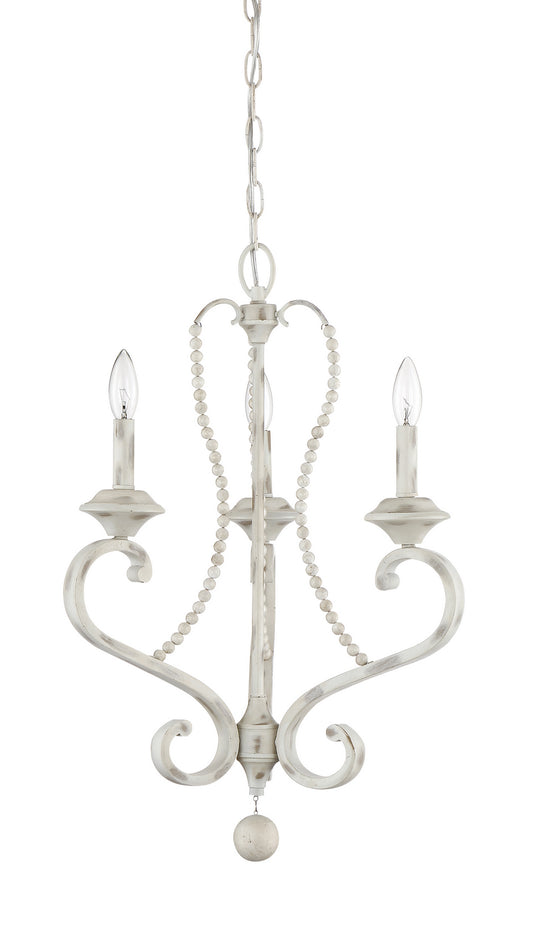 Newport Three Light Chandelier in Coastal Weathered White