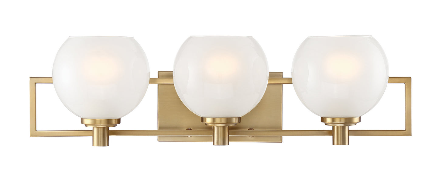Cowen Three Light Bath in Brushed Gold