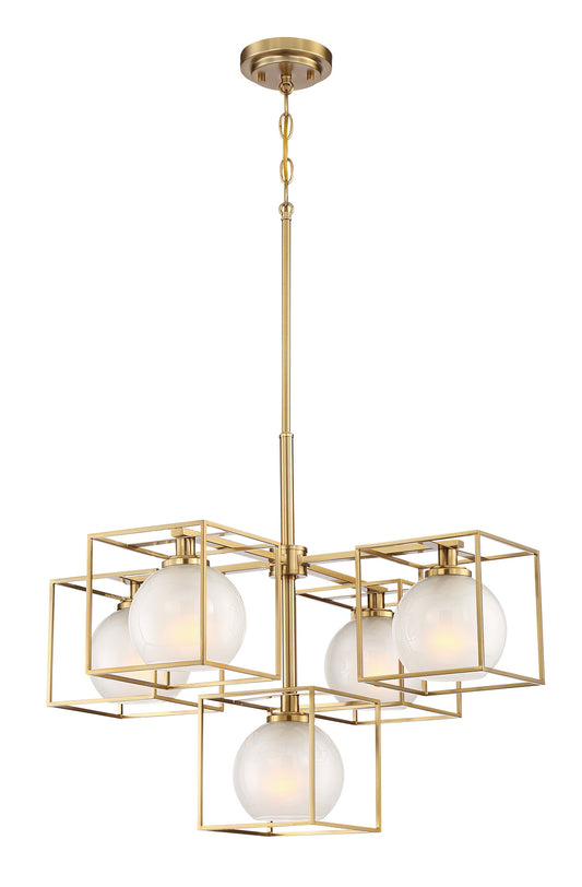 Cowen Five Light Chandelier in Brushed Gold