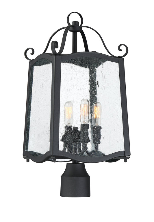 Glenwood Four Light Post Lantern in Black