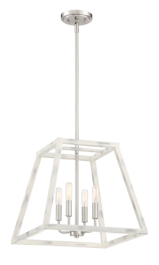 Rhode Four Light Pendant in Coastal Weathered White