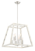 Rhode Eight Light Foyer Pendant in Coastal Weathered White