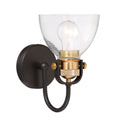 Monico One Light Bath in Bronze w/Brass