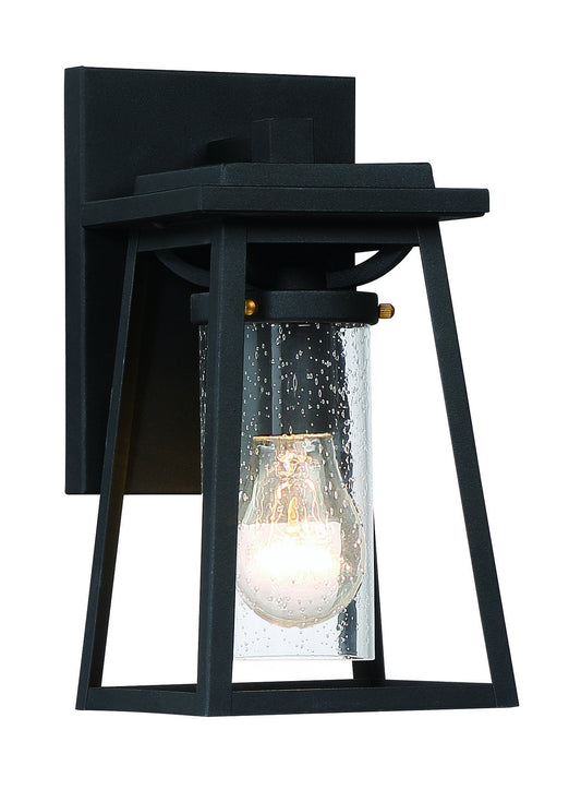Lanister Court One Light Outdoor Lantern in Sand Black w/Gold Highllights