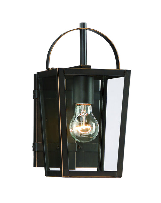 Rangeline One Light Outdoor Lantern in Oil Rubbed Bronze w/Gold Highlights
