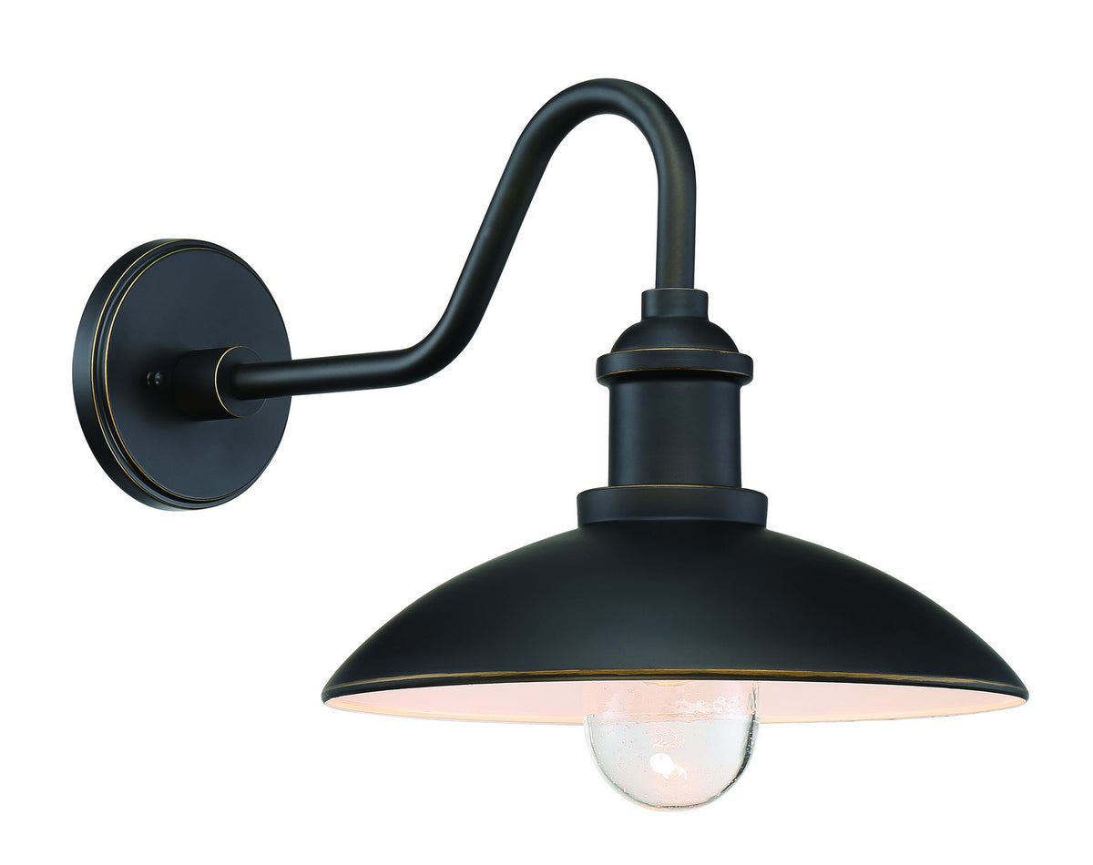RLM Shade in Oil Rubbed Bronze/ Clear Seeded Glass