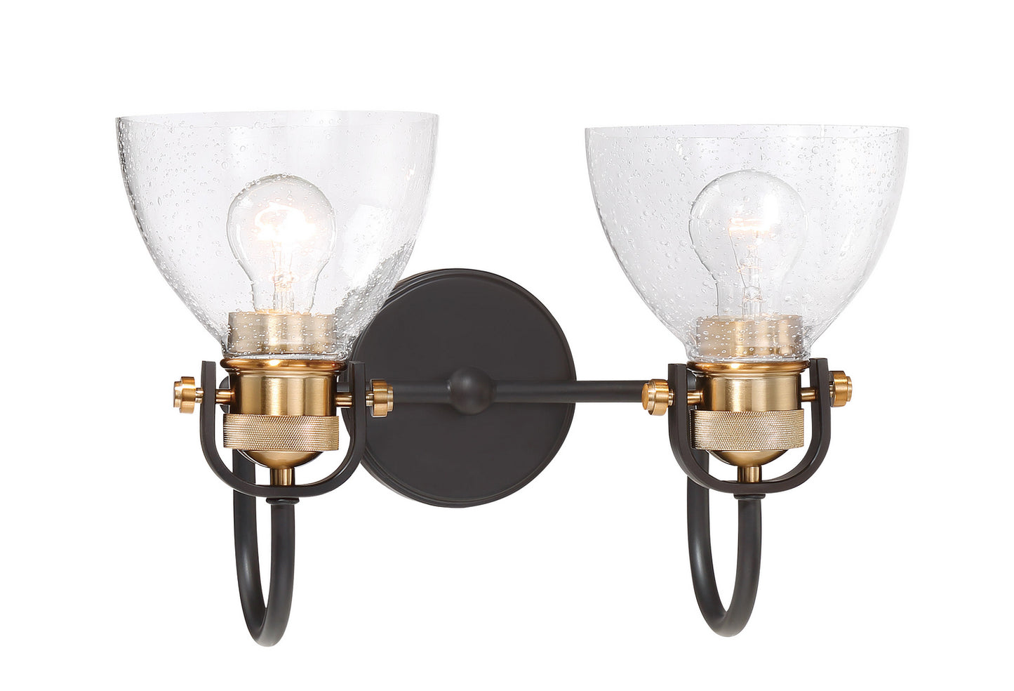 Monico Two Light Bath in Bronze w/Brass