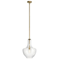 Everly One Light Pendant in Natural Brass