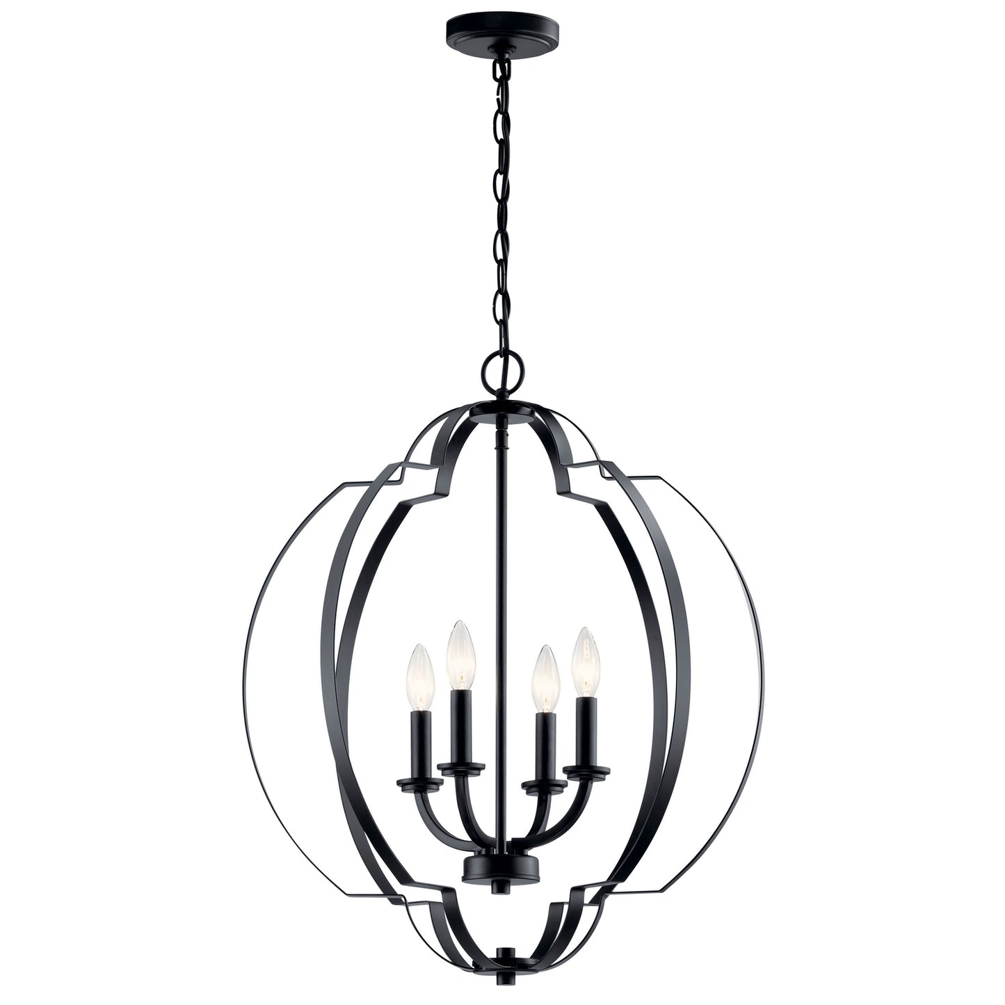 Voleta Four Light Foyer Pendant in Black