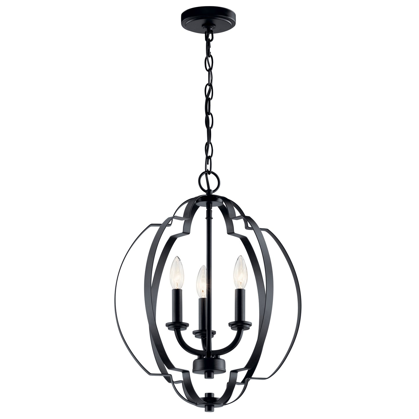 Voleta Three Light Pendant in Black