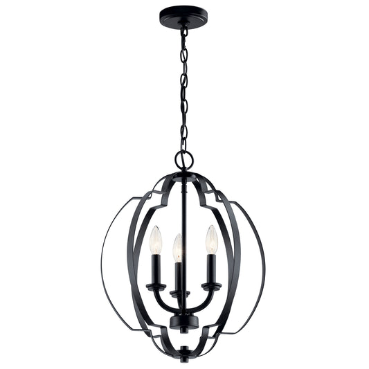 Voleta Three Light Pendant in Black