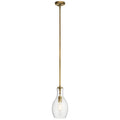 Everly One Light Pendant in Natural Brass