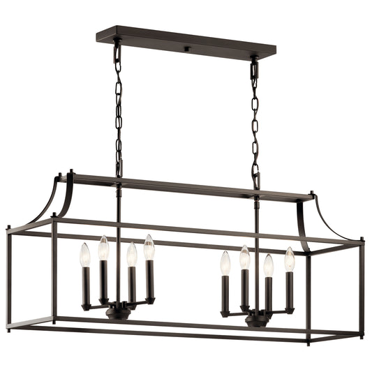 Morrigan Eight Light Linear Chandelier in Olde Bronze