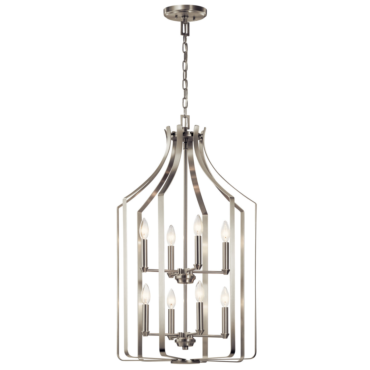 Morrigan Eight Light Foyer Chandelier in Brushed Nickel