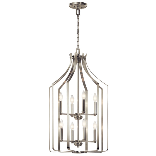 Morrigan Eight Light Foyer Chandelier in Brushed Nickel