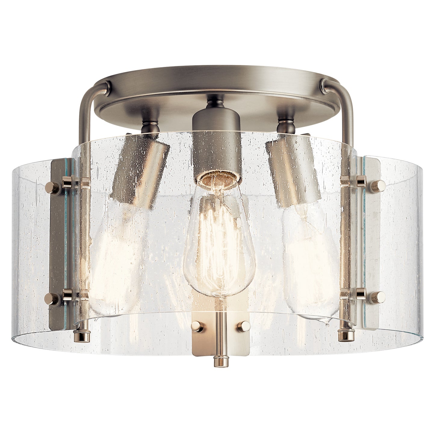 Thoreau Three Light Semi Flush Mount in Brushed Nickel