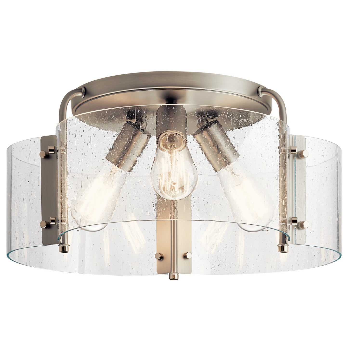 Thoreau Three Light Semi Flush Mount in Brushed Nickel