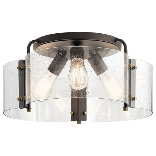Thoreau Three Light Semi Flush Mount in Olde Bronze