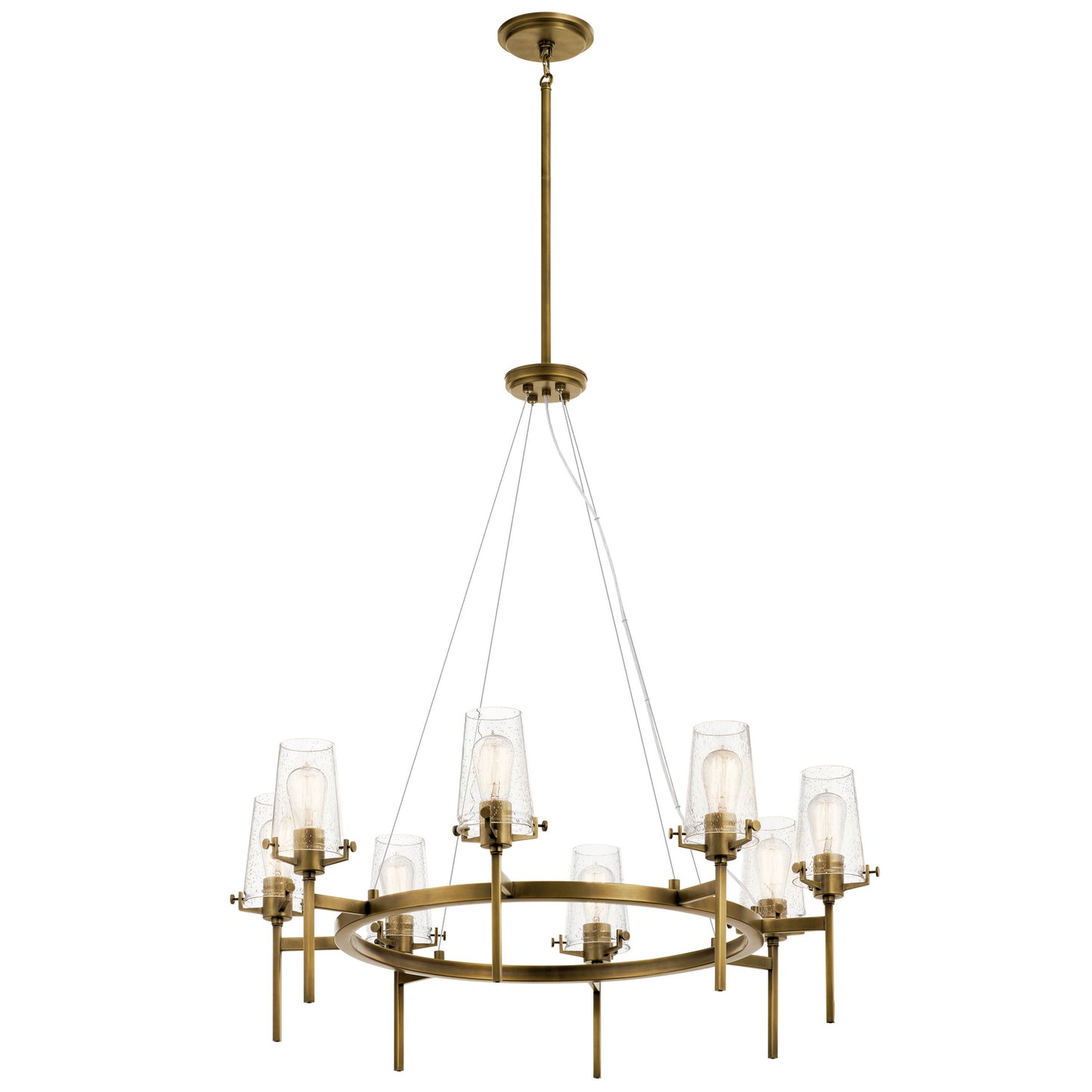 Alton Eight Light Chandelier in Natural Brass