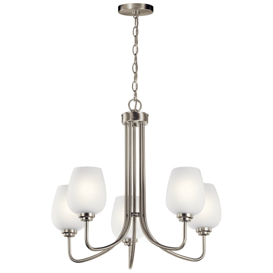 Valserrano Five Light Chandelier in Brushed Nickel