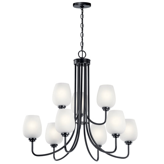 Valserrano Nine Light Chandelier in Black