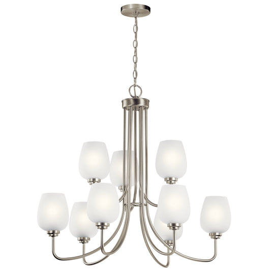 Valserrano Nine Light Chandelier in Brushed Nickel