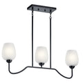 Valserrano Three Light Linear Chandelier in Black