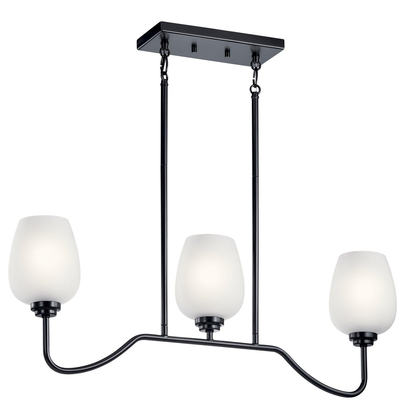 Valserrano Three Light Linear Chandelier in Black