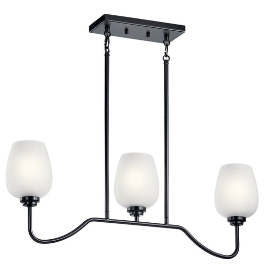 Valserrano Three Light Linear Chandelier in Black